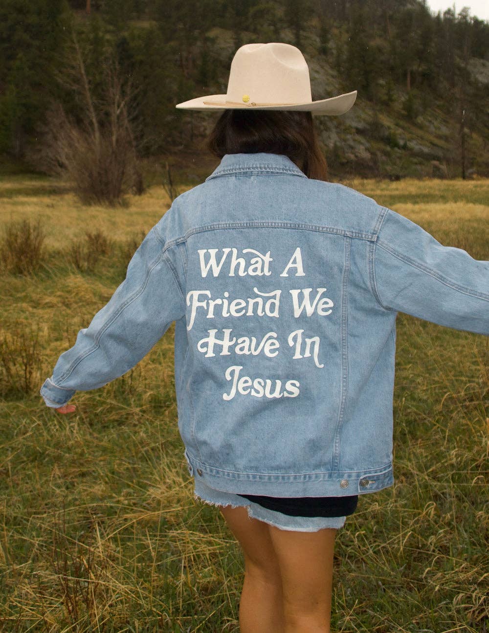 What a Friend In Jesus Denim Jacket ****PREORDER****