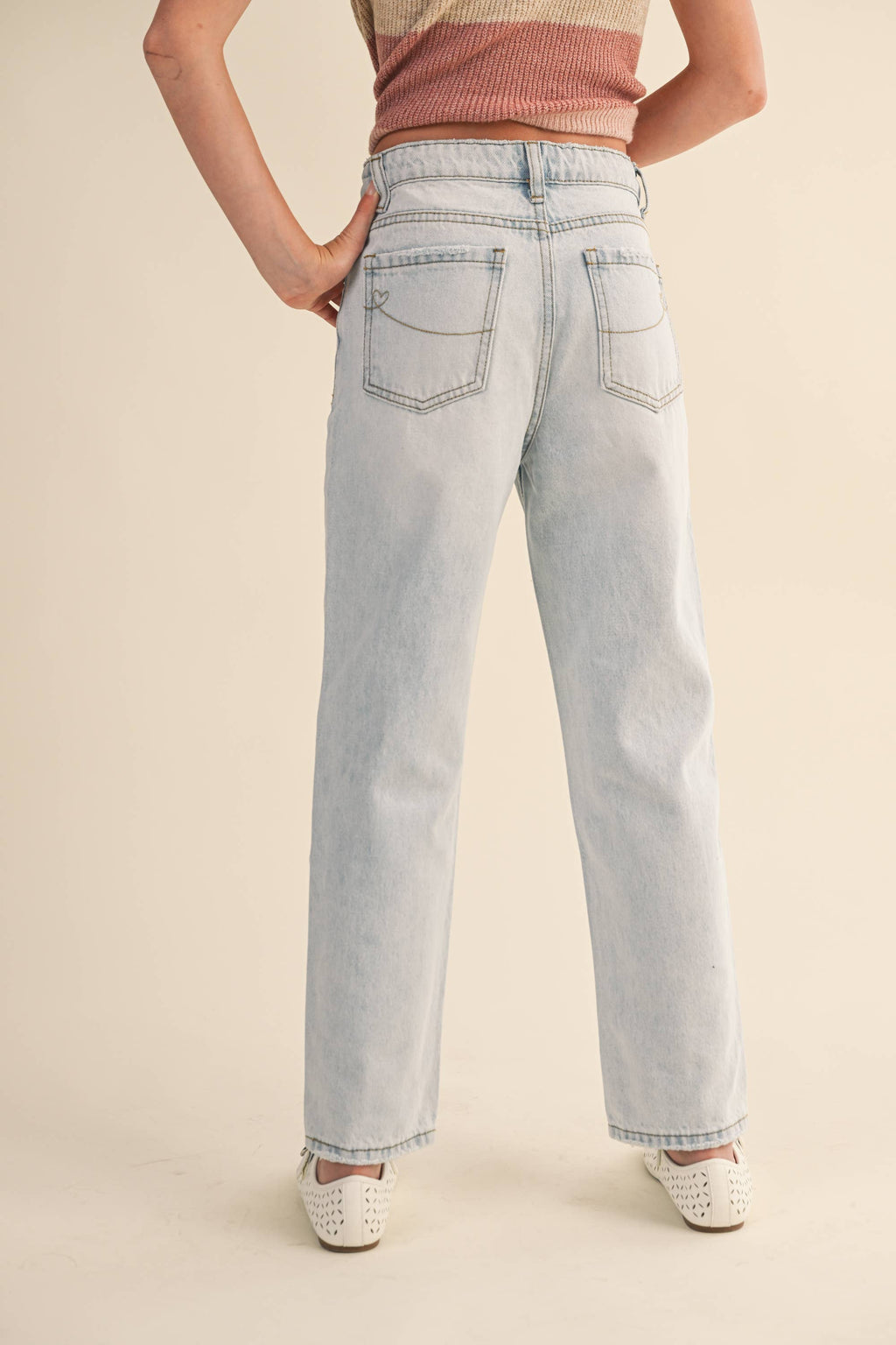 GIRLS STRAIGHT LEG DENIM PANTS
