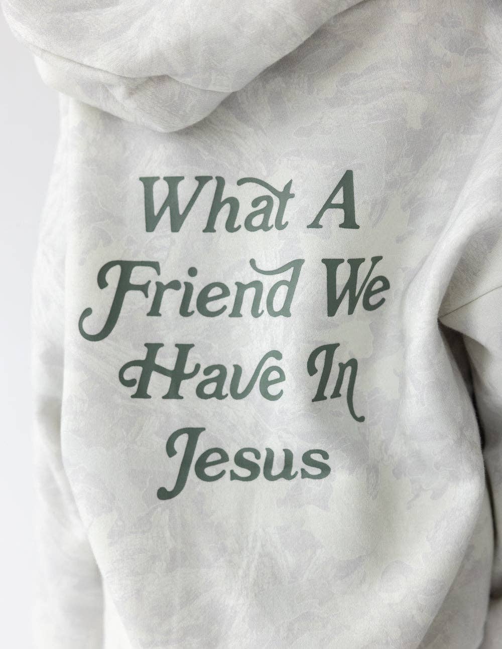 What a Friend in Jesus Camo Kids Hoodie