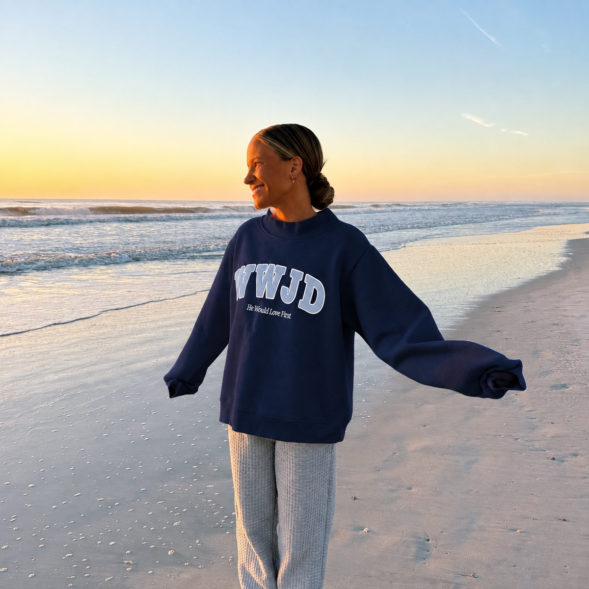 WWJD Heavyweight Mockneck crew