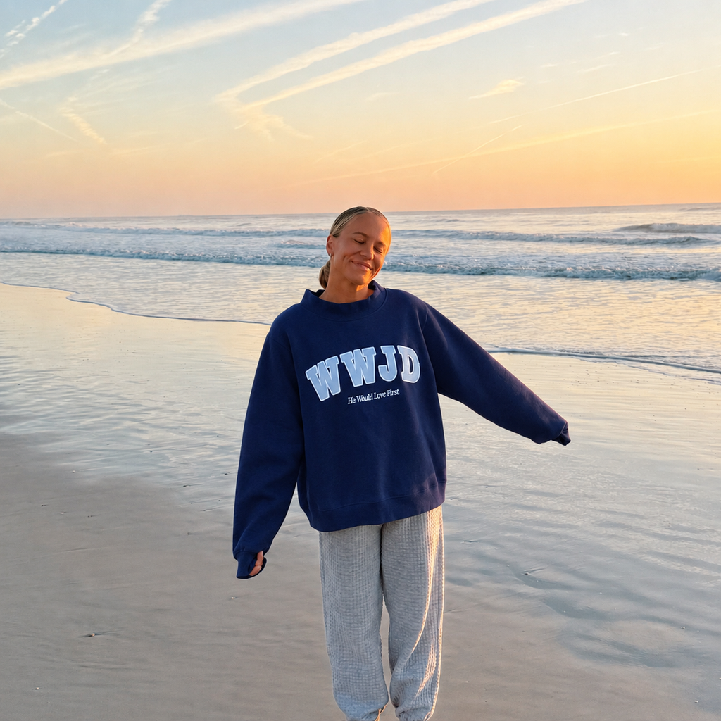 WWJD Heavyweight Mockneck crew