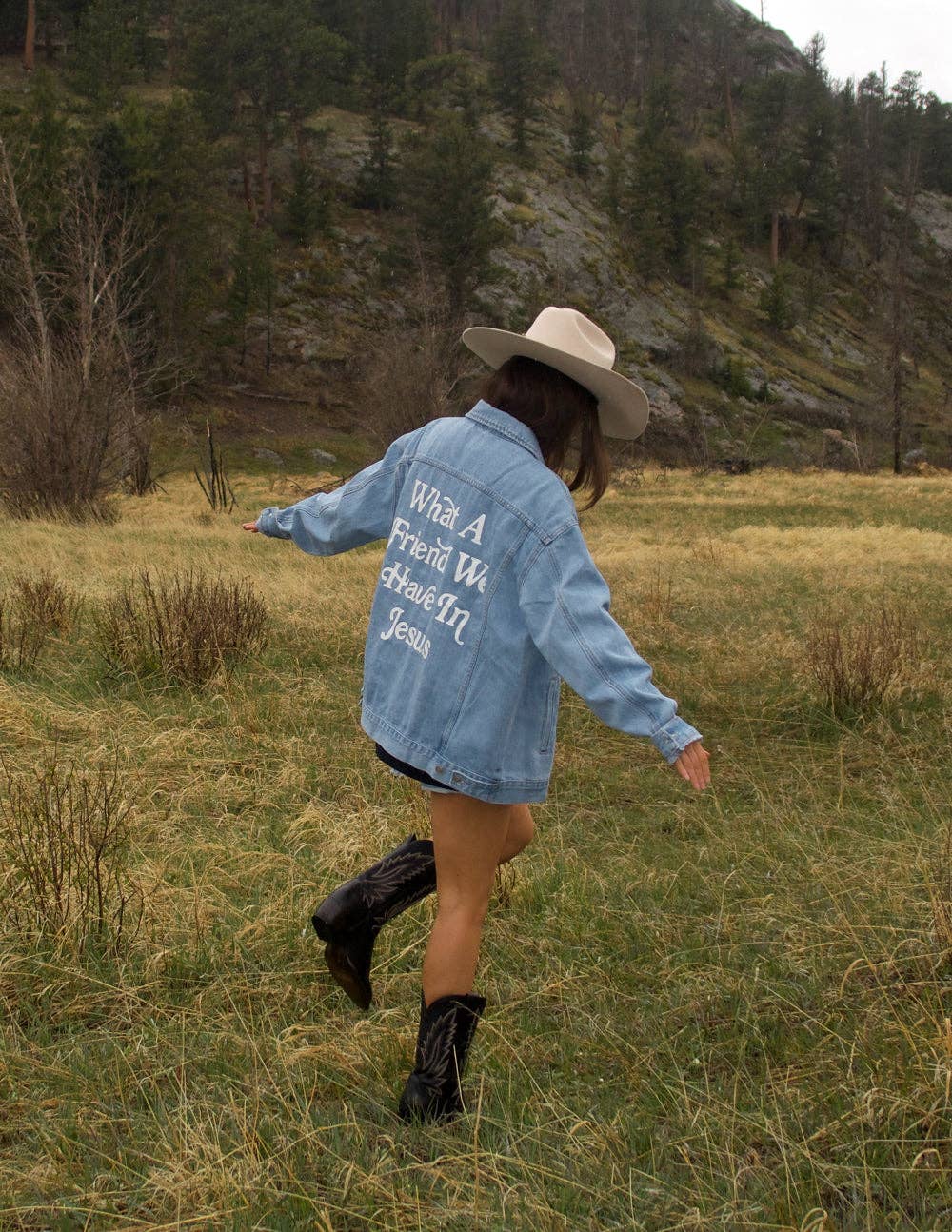 What a Friend In Jesus Denim Jacket ****PREORDER****