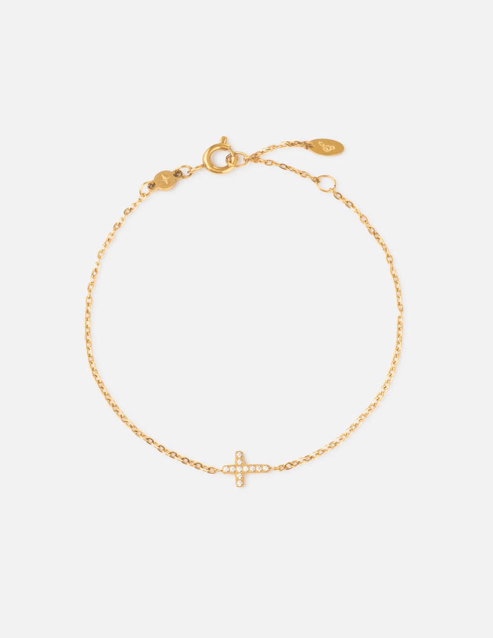 Dainty Gem Cross Link Bracelet