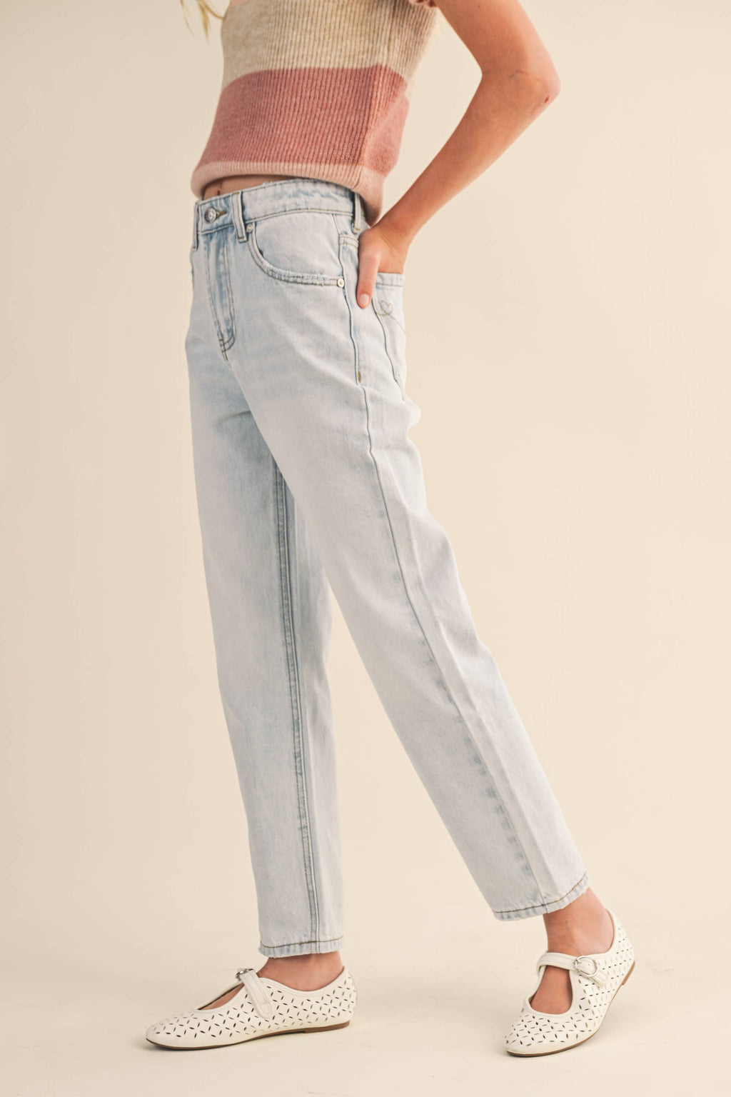 GIRLS STRAIGHT LEG DENIM PANTS