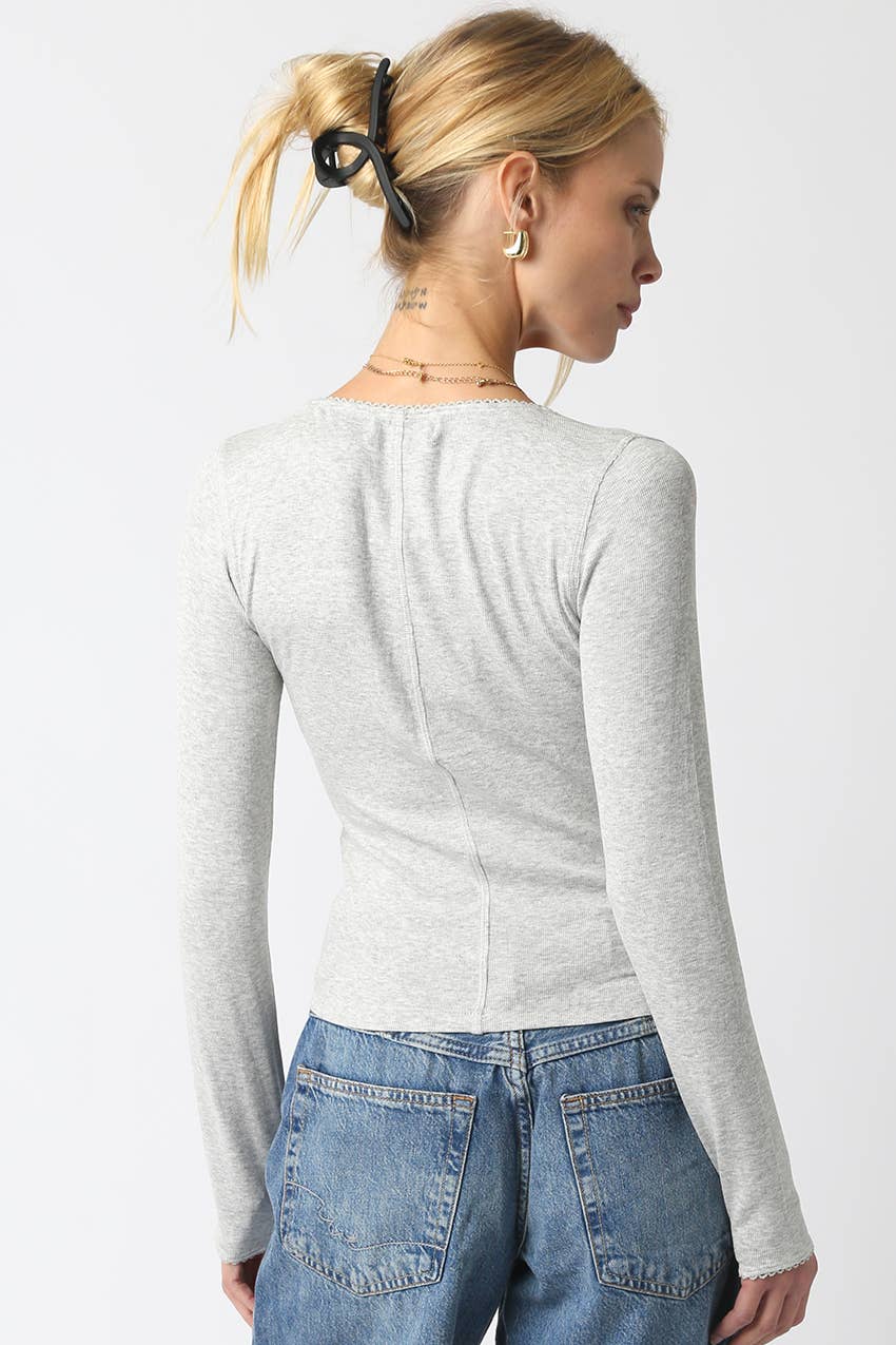 Rowan Button Top