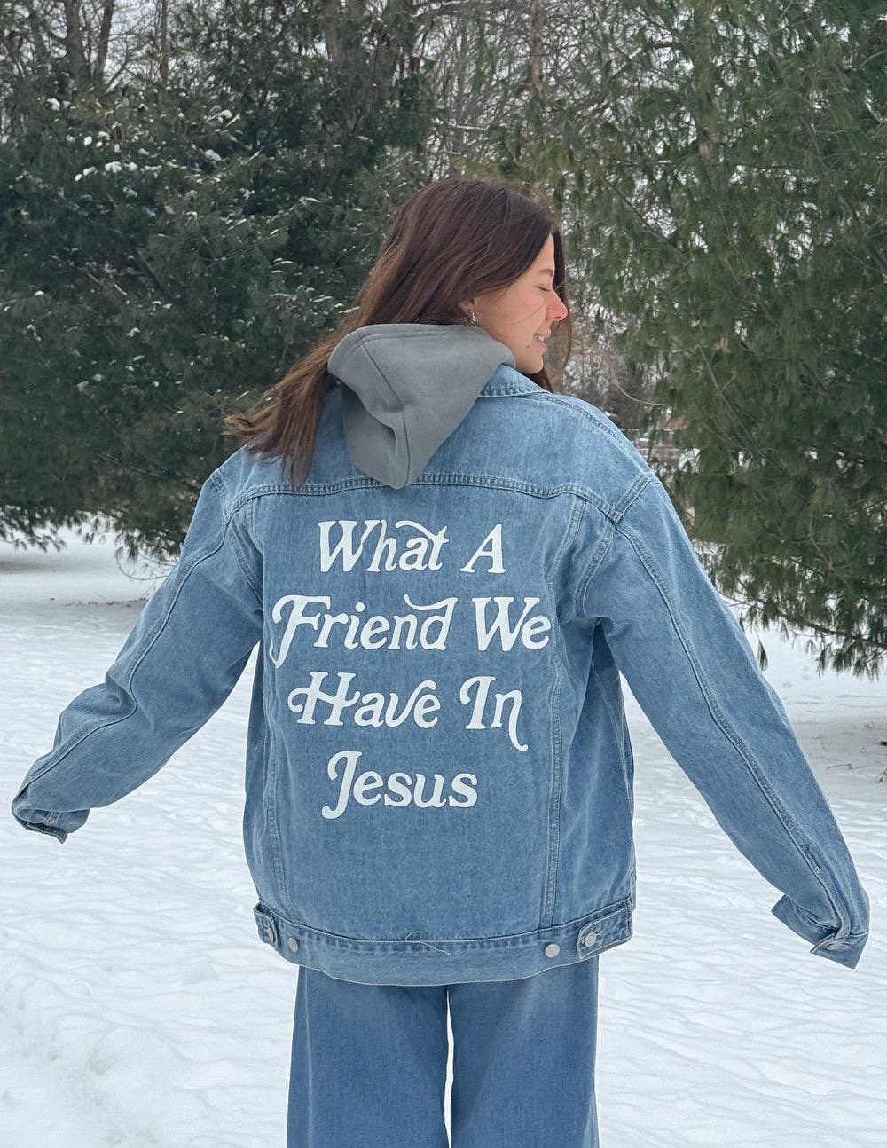 What a Friend In Jesus Denim Jacket ****PREORDER****